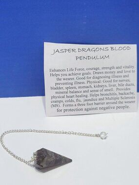 Vintage Jasper Dragon's Blood Pendulum for Dowsing